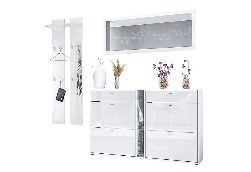 Vladon Garderoben-Set Orlando, (Garderoben-Set, mit Schuhschrank, Wandpanee günstig online kaufen
