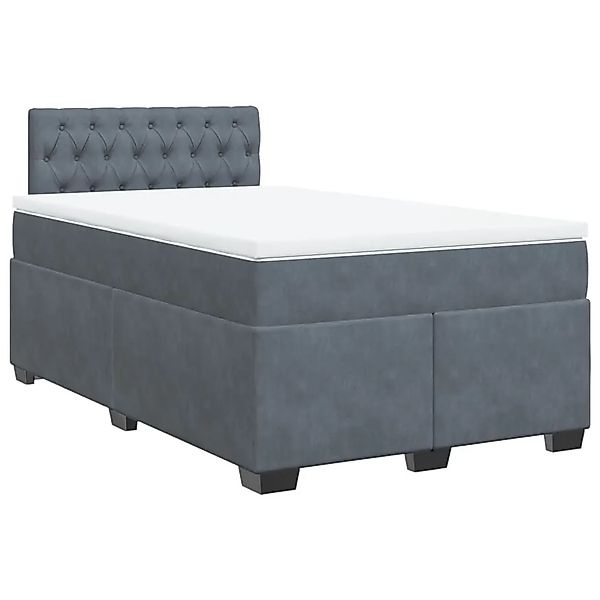 vidaXL Boxspringbett mit Matratze Dunkelgrau 120x200 cm Samt 3288589 günstig online kaufen