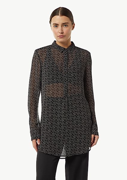Comma Langarmbluse Gemustertes Longbluse aus Chiffon günstig online kaufen
