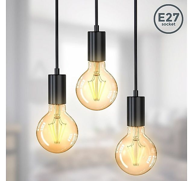 B.K.Licht LED Pendelleuchte Hängelampe E27 matt-Schwarz Retro - BKL1380, oh günstig online kaufen