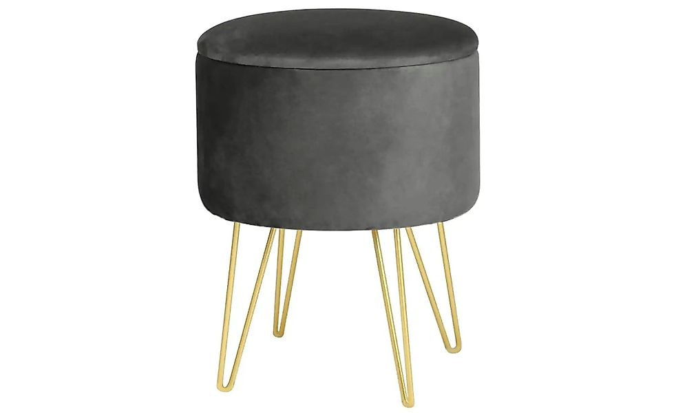 Pouf mit Stauraum Lelia ¦ grau Ø: 35 Polstermöbel > Hocker - Höffner günstig online kaufen