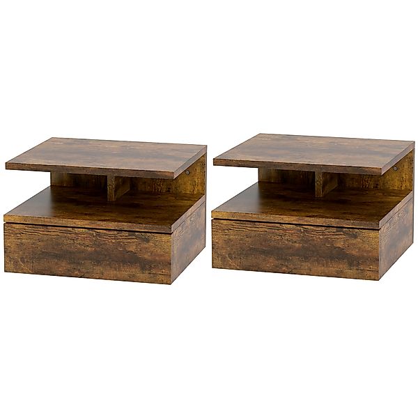 HOMCOM Set mit 2 Schwebende Nachttische für Schlafzimmer, Moderne Nachttisc günstig online kaufen