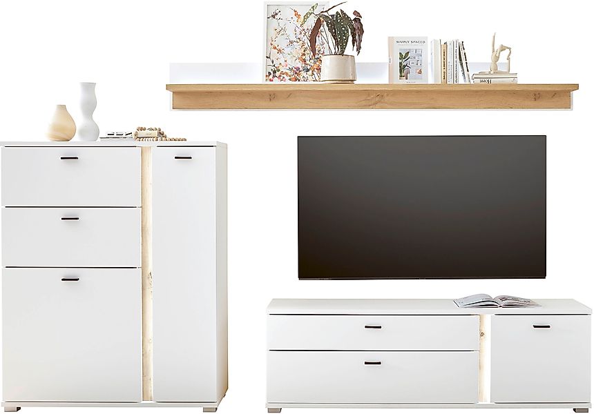INOSIGN Wohnwand »LONG ISLAND«, (Set, 3 St.), in moderner Trendfarbe,inklus günstig online kaufen