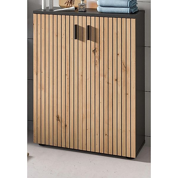 Inn.Furn Badezimmer Kommode in Eiche und Grau 60 cm Livia günstig online kaufen
