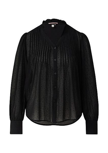 QS Langarmbluse Bluse Strukturierte Chiffonbluse mit Punktemuster günstig online kaufen