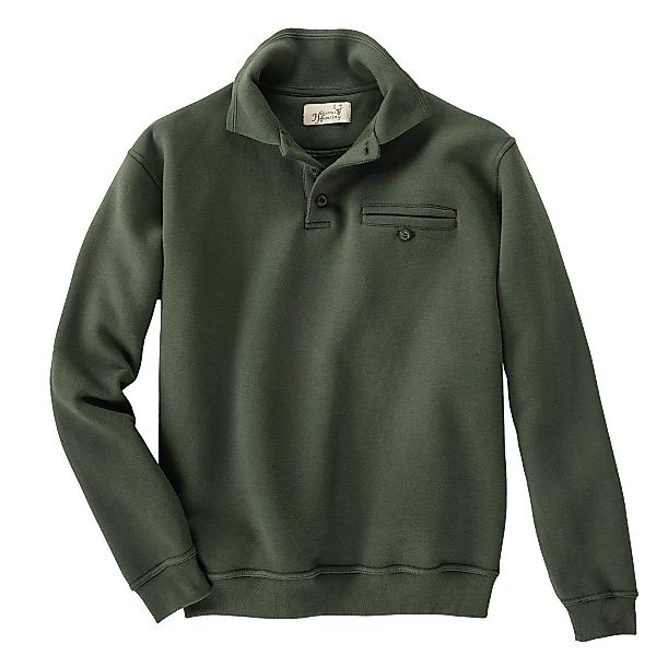 Hubertus Sweater Hubertus Sweatshirt Polokragen oliv günstig online kaufen