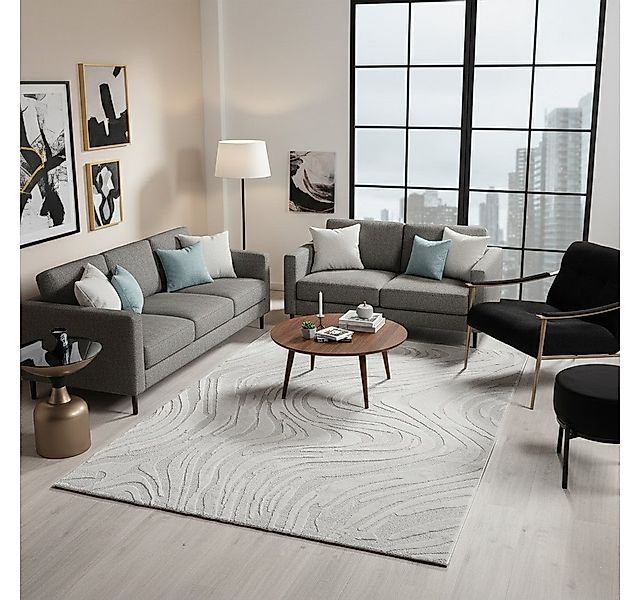 Vimoda Teppich Wellenmuster, modernerer Design, dicht & weich, Rechteckig, günstig online kaufen