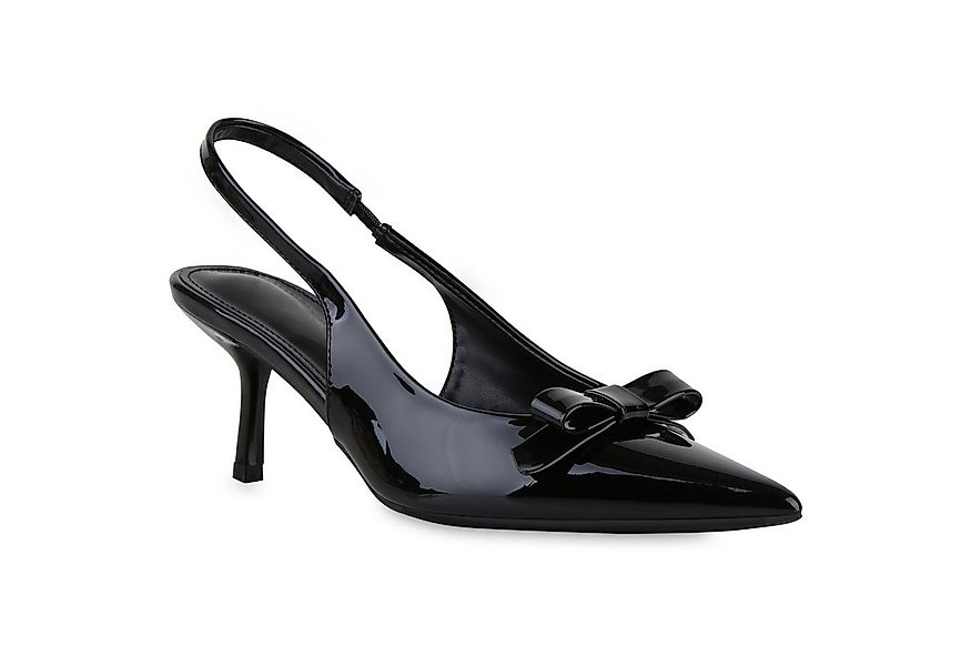 VAN HILL 841587 Slingpumps Damen Slingpumps Pumps Spitze Stiletto Lack Schl günstig online kaufen