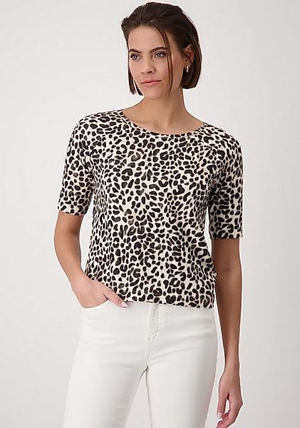 Monari Rundhalsshirt mit allover Animalprint günstig online kaufen