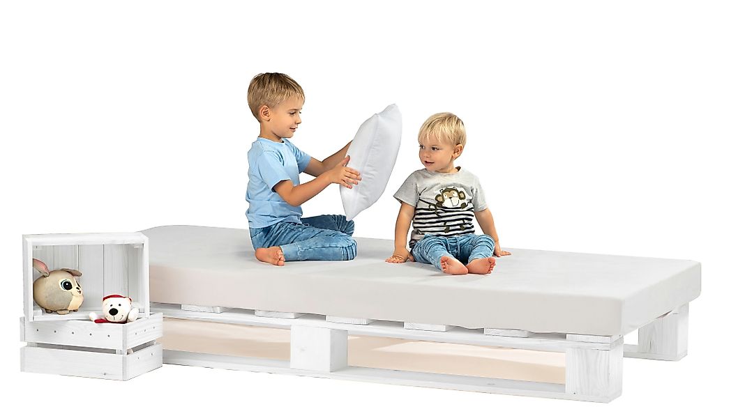 sunnypillow Palettenbett Massivholzbett 80 90 100 günstig online kaufen