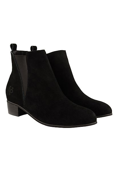 Ulla Popken Leder-Stiefeletten Veloursleder Elastikeinsatz Stiefel günstig online kaufen