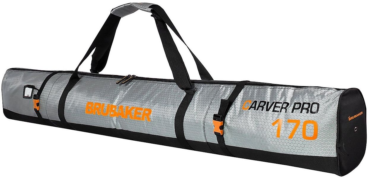 BRUBAKER Skitasche Carver Tec Pro Ski Tasche - Silber Orange (Skibag für Sk günstig online kaufen