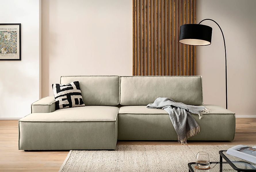 Home affaire Ecksofa "SHERWOOD, Schlafsofa in L-Form offen (275cm), Cord, L günstig online kaufen