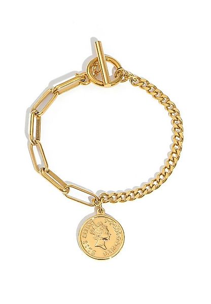GOLDKLEIN Edelstahlarmband Edelstahl Münze Schmuck Armkette, Damen, inkl. G günstig online kaufen
