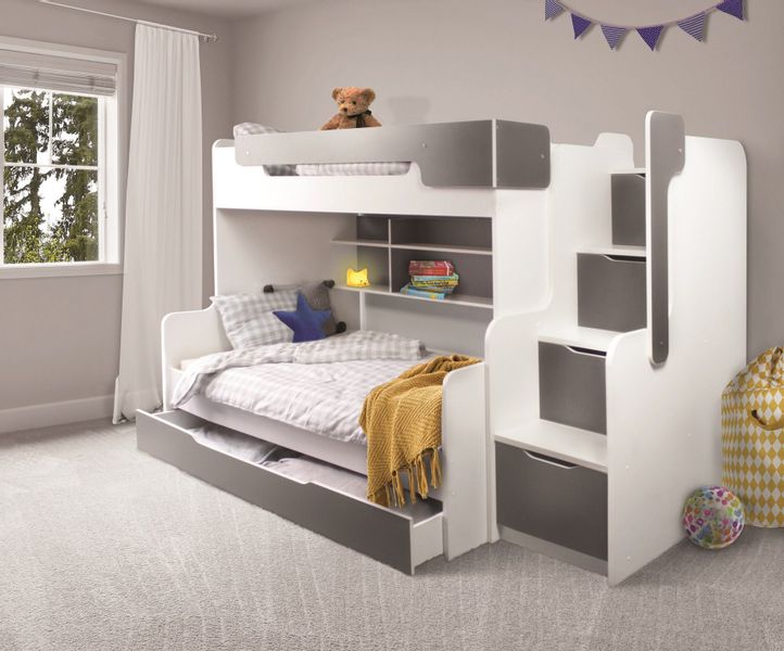 Möbel-Zeit Etagenbett Etagenbett HARRY mit Stauraum-Treppe günstig online kaufen