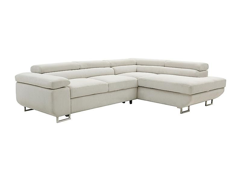 Ecksofa mit Schlaffunktion - Ecke rechts - Cord - Beige - NURAZIO günstig online kaufen