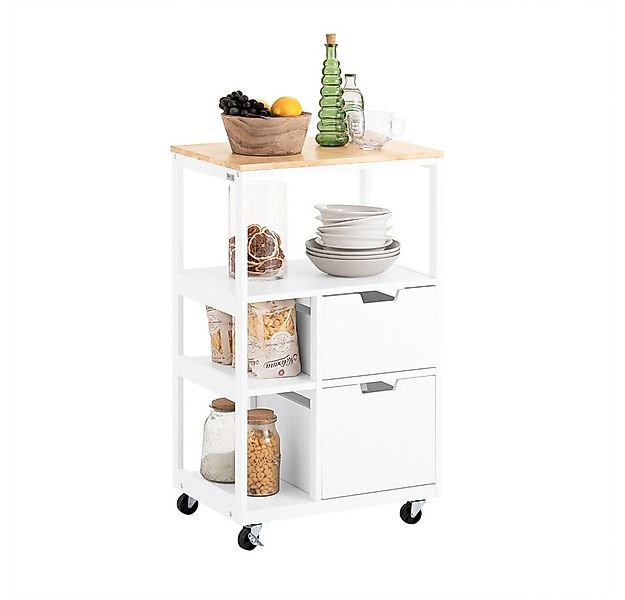 SoBuy Küchenwagen FKW111, Rollwagen, Beistelltisch, Küchenregal, Küche Haus günstig online kaufen