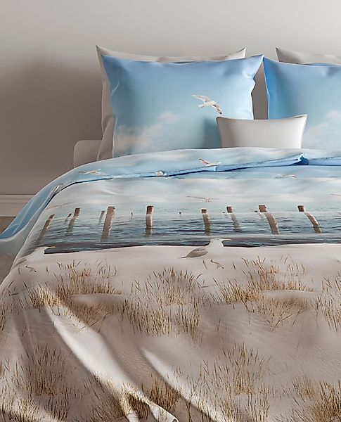 ZO HOME Bettwäsche Maritim, Renforcé, 2 teilig, Streifen, blau, weiß günstig online kaufen