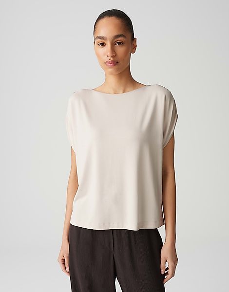 OPUS Kurzarmshirt SANUELA mit Raffung an günstig online kaufen
