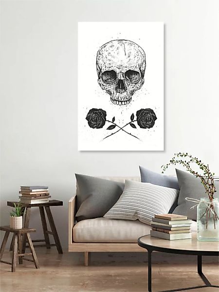 Poster / Leinwandbild - Skull N' Roses günstig online kaufen