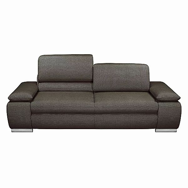home24 Fredriks Sofa Masca 3-Sitzer Grau/Braun Strukturstoff 232x78x96 cm ( günstig online kaufen