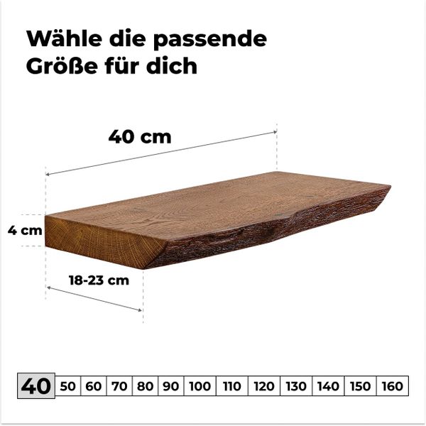 tømmermann Wandregal Schweberegal Holzregal mit Baumkante günstig online kaufen