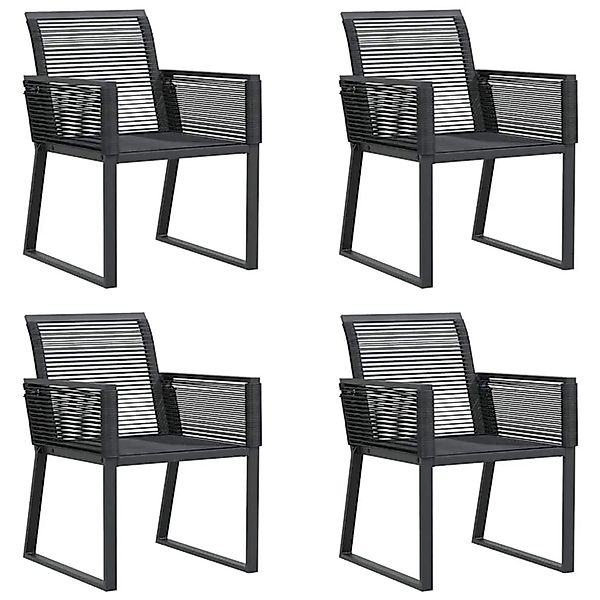 vidaXL Gartenstühle 4 Stk Schwarz Poly Rattan 4008114 günstig online kaufen
