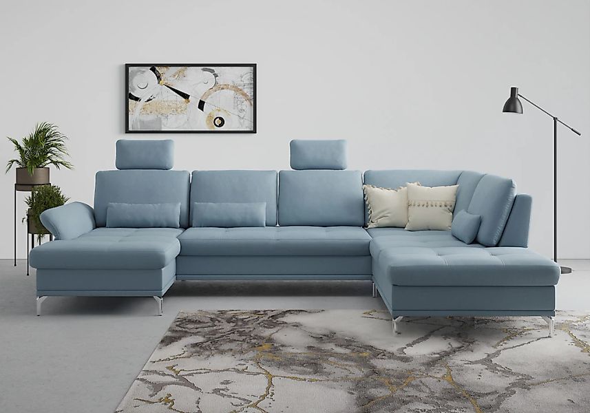 Home affaire Wohnlandschaft "Palm Beach U-Form" Federkern, mit Sitztiefenve günstig online kaufen