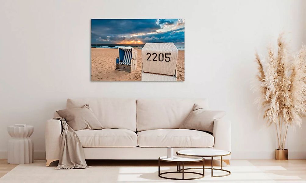 queence Acrylglasbild "Strandkorb Sylt", Strand-Meer-Meer Bilder-Himmel-Spa günstig online kaufen