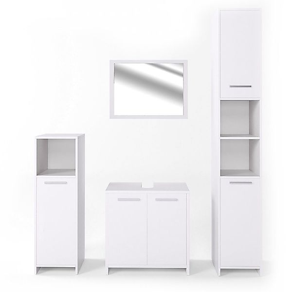 Vicco Badmöbel-Set Kiko, Weiß, 4 Teile, günstig online kaufen