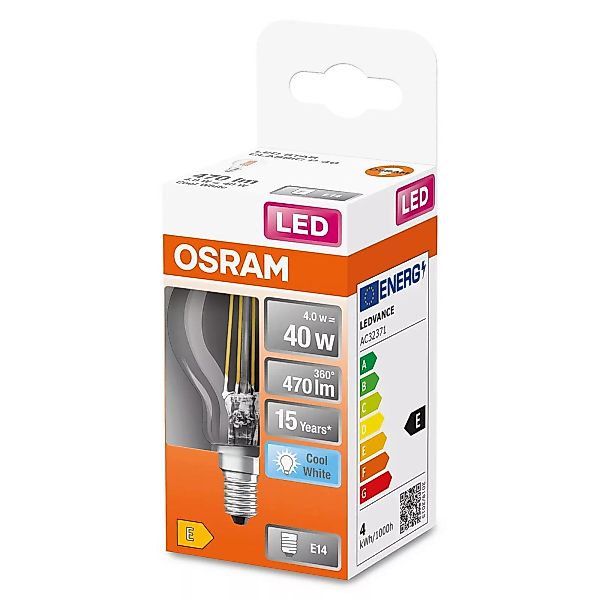 Osram LED-Leuchtmittel E14 Tropfenform 4 W 470 lm 7,7 x 4,5 cm (H x Ø) günstig online kaufen