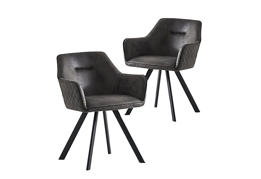 B&D home 4-Fußstuhl CYRUS (2er Set, 2 St), gepolstert, mit Armlehnen günstig online kaufen