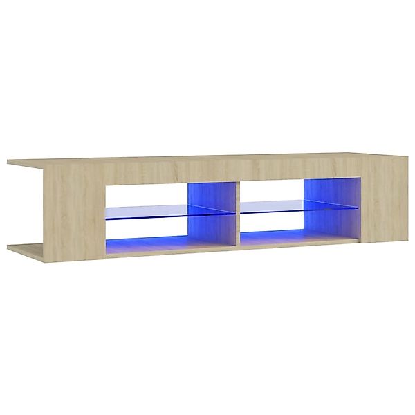 Tv-schrank Mit Led-leuchten Sonoma-eiche 135x39x30 Cm günstig online kaufen