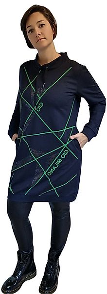 Gio Milano Sweatkleid G25-1100 mit Strassbesatz und Label-Details sportlich günstig online kaufen