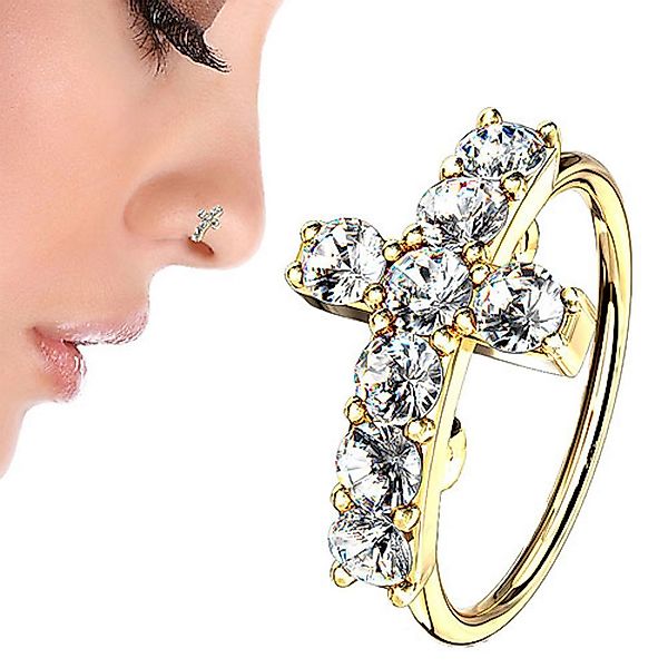 Taffstyle Nasenpiercing Piercing Biegbar Kreuz mit günstig online kaufen