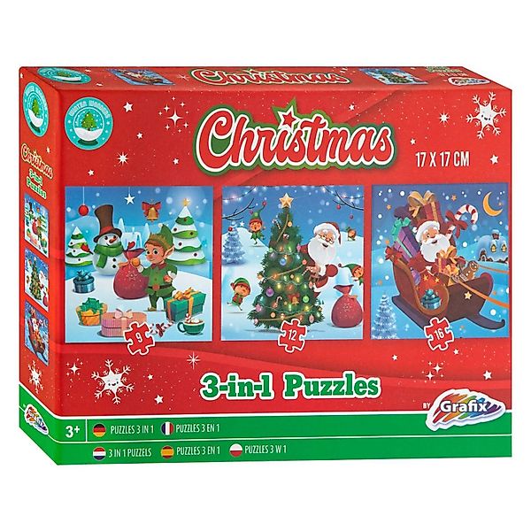 BURI Steckpuzzle Weihnachtspuzzle 3in1 Weihnachtsgeschenk Kinderpuzzle günstig online kaufen