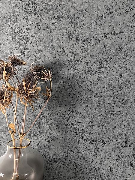 Newroom Vliestapete Jawara Anthrazit Tapete Betonoptik Beton,Zement,Leicht günstig online kaufen