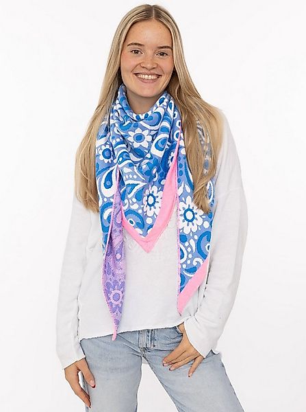 Zwillingsherz Dreieckstuch "Blumige Aussichten", Florales Muster, Kante Uni günstig online kaufen