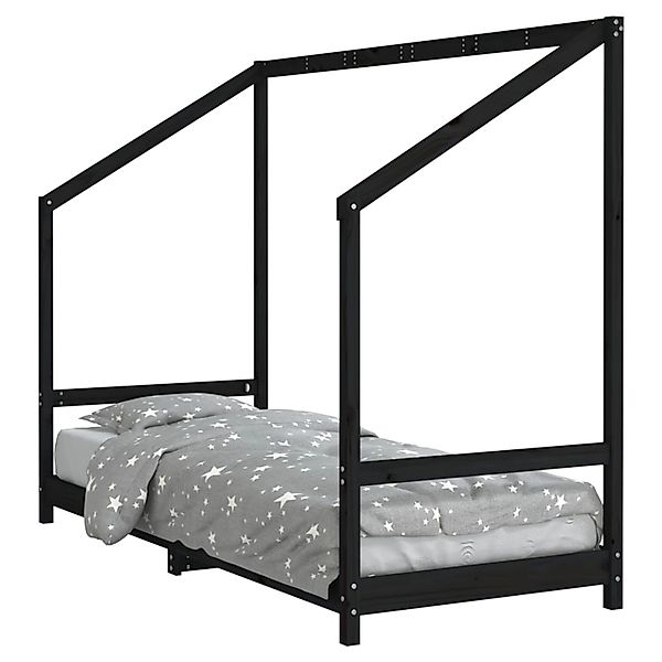 vidaXL Kinderbett Schwarz 80x200 cm Massivholz Kiefer 835702 günstig online kaufen