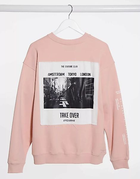 The Couture Club – Oversize-Sweatshirt in Rosa günstig online kaufen