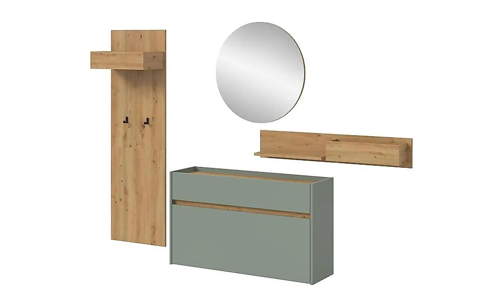 Garderobenkombination   ¦ grün ¦ Maße (cm): B: 197 H: 205 Garderoben & Klei günstig online kaufen