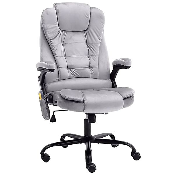 vidaXL Massage-Bürostuhl Hellgrau Samt 20573 günstig online kaufen