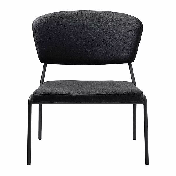 Lounge Sessel in Dunkelgrau Webstoff 40 cm Sitzhöhe günstig online kaufen