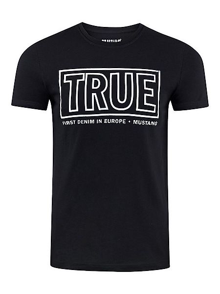 MUSTANG T-Shirt Herren Printshirt Regular Fit (1-tlg) Kurzarm Tee Shirt mit günstig online kaufen