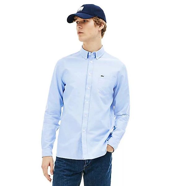 Lacoste Cotton Oxford Langarm Hemd 40 Hemisphere Blue günstig online kaufen