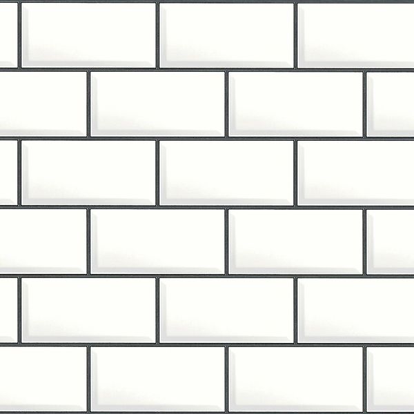 PROFHOME 383572-GU Stein Kacheln Tapete Design glänzend Weiß Schwarz 0,53 m günstig online kaufen