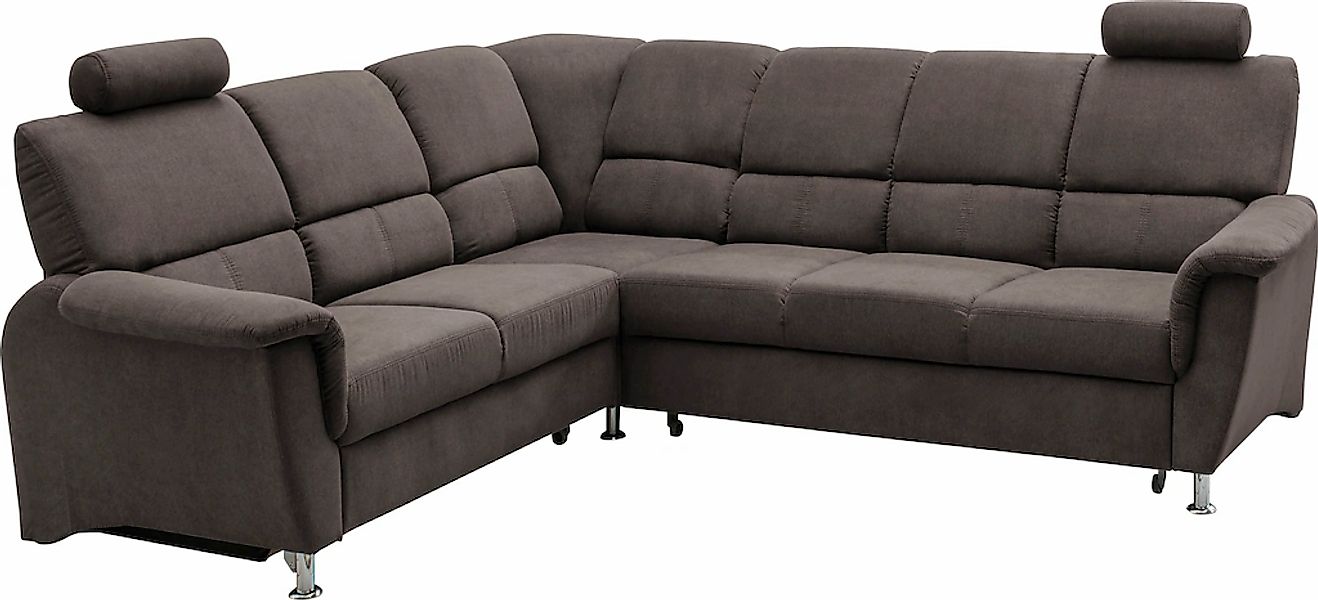 Home affaire Ecksofa »Pisa L-Form, mit Schlaffunktion, Stauraum, 2x höhenve günstig online kaufen