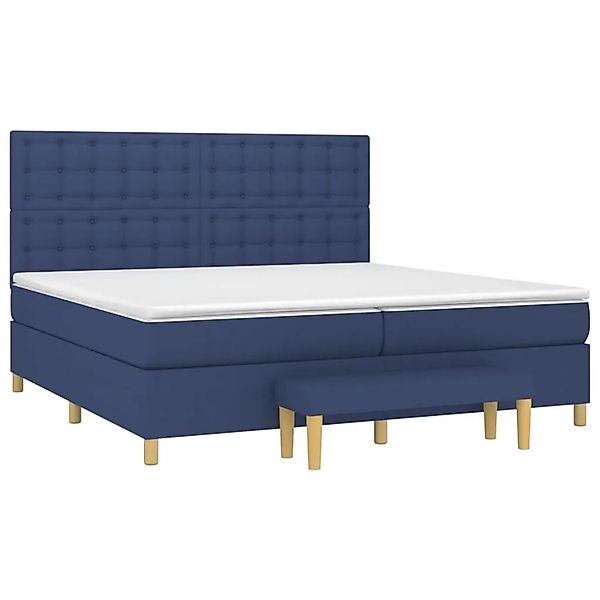 vidaXL Boxspringbett mit Matratze Blau 200x200 cm Stoff 3137507 günstig online kaufen