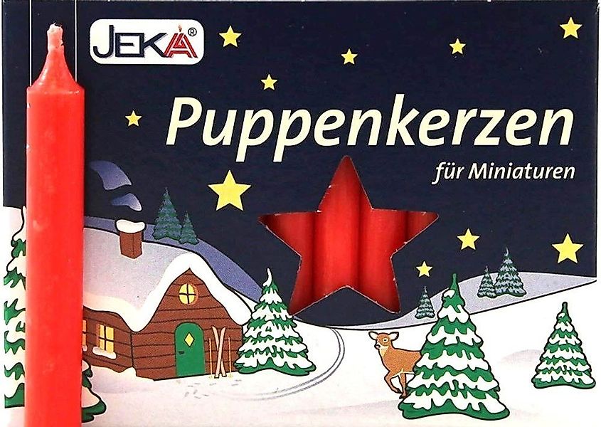 JEKA Spitzkerze Puppenkerzen - Durchmesser 10 mm weiß oder rot günstig online kaufen