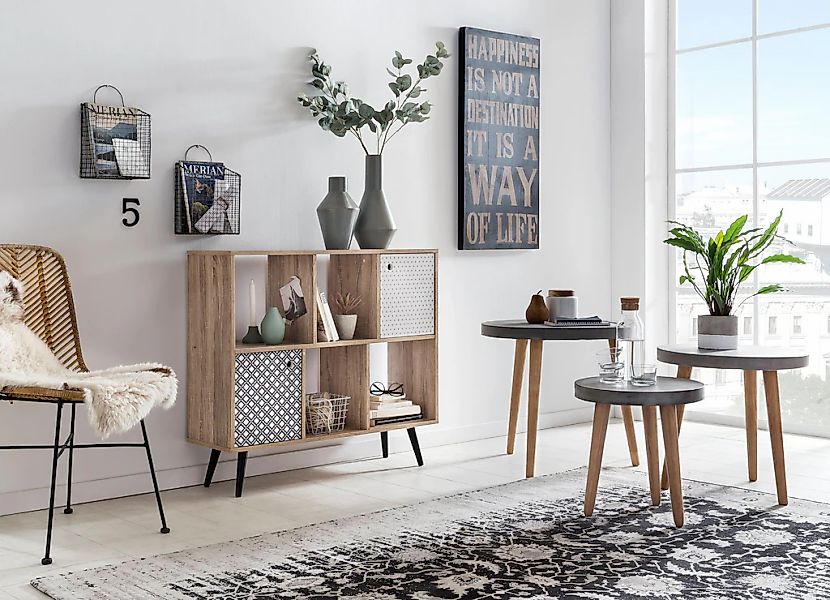 SIT Sideboard "Kommode MAILBOX – Scandi-Shabby Chic Sideboard mit 3 Schubla günstig online kaufen